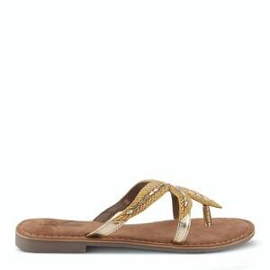 NEW AZURA women's starry starfish leather sandal in gold